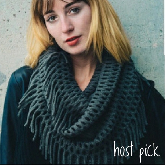 Accessories - Uber Soft Gray Fringe Infinity Scarf